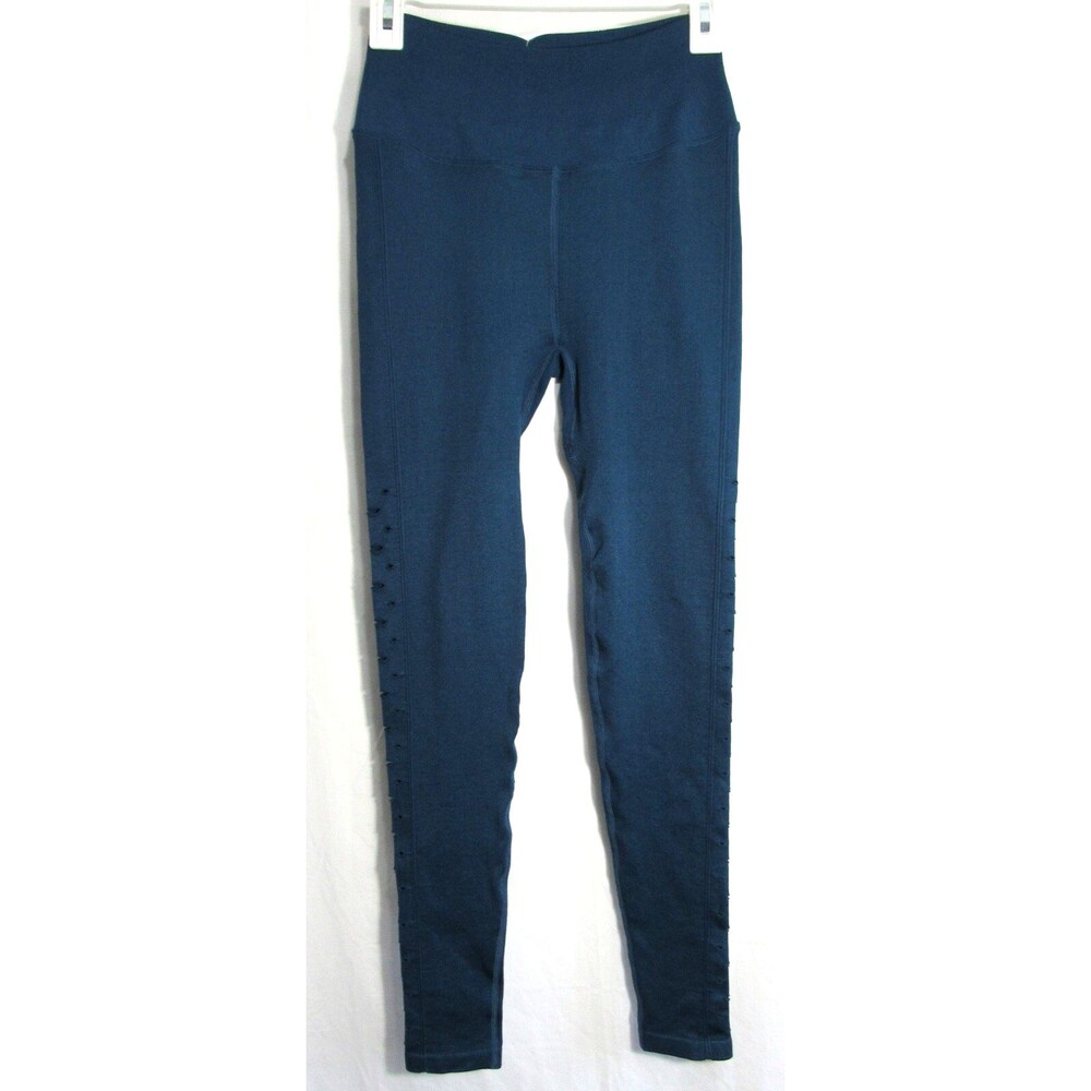 Spiritual Gangster Blue Self Love Ribbed Cut Out High Waist Leggings XS/S NWT